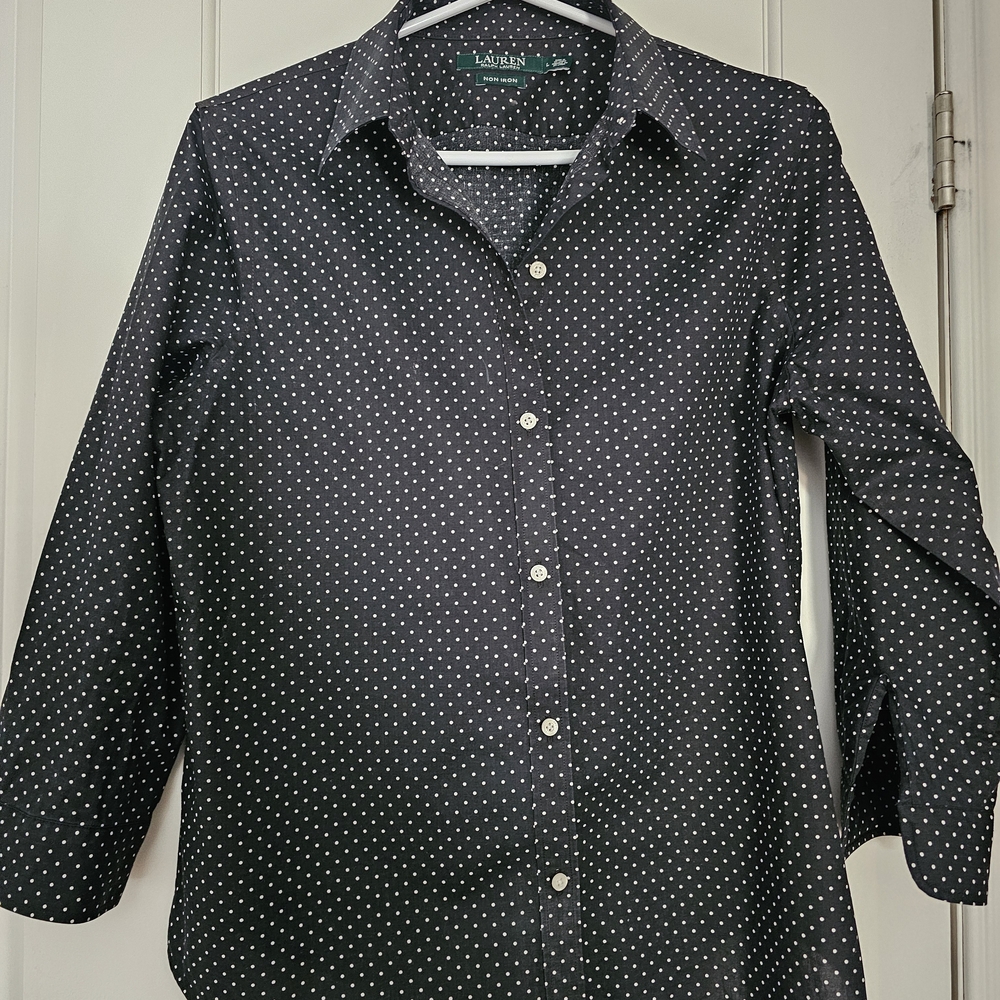 Lauren Ralph Lauren Black Polka Dot Blouse